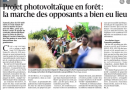 Jury Projet photovoltaïque en forêt : la marche des opposants a finalement eu lieu (Républicain lorrain du 24/06/23)